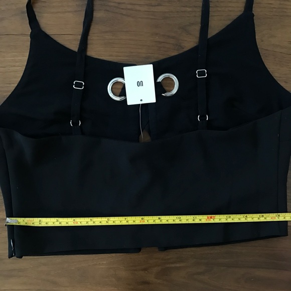 NWT UO Lace Up Cropped Cami Amour Black - Picture 8 of 8